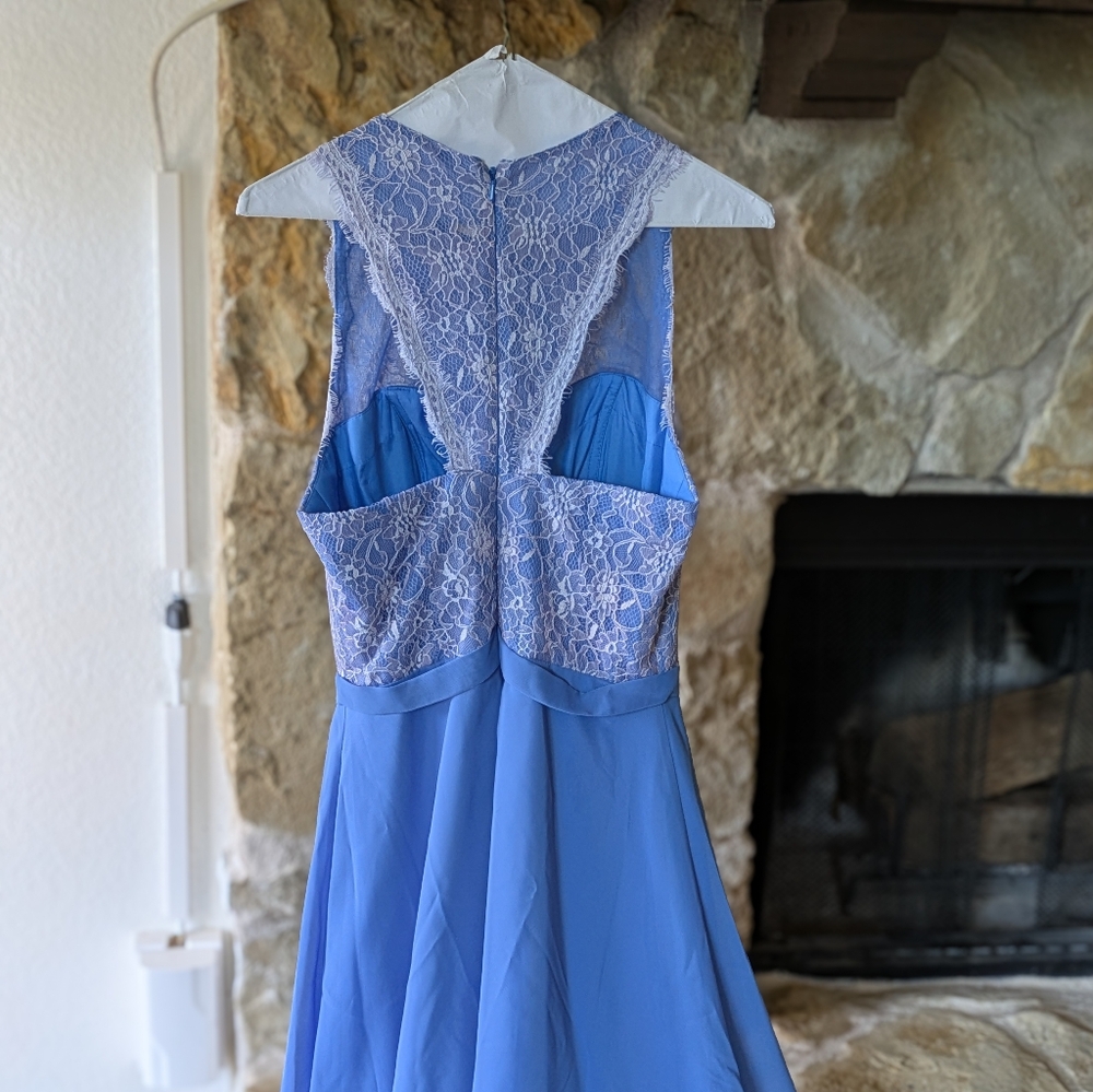 KF Bridal Elegant Blue Lace Dress